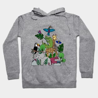 Jungle Animals Pileup Hoodie